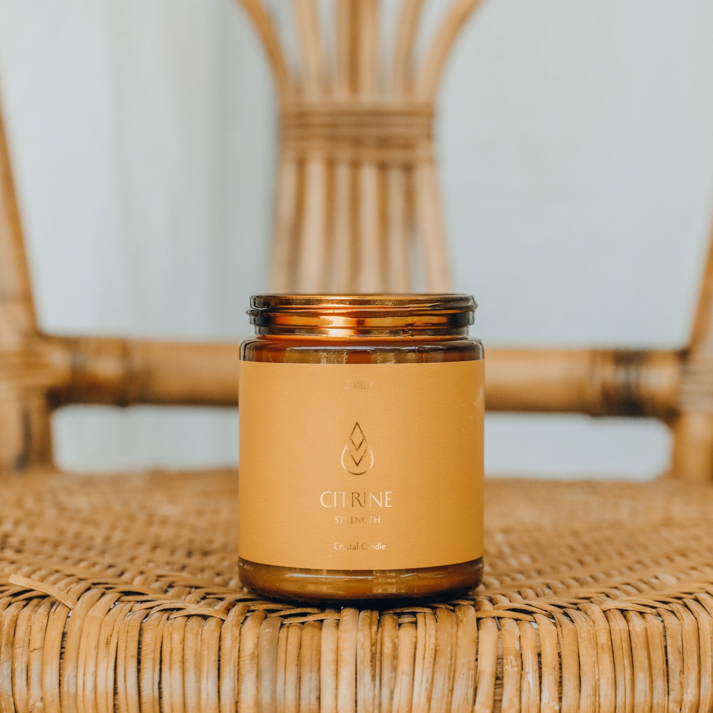 Amber Crystal Candle - Citrine
