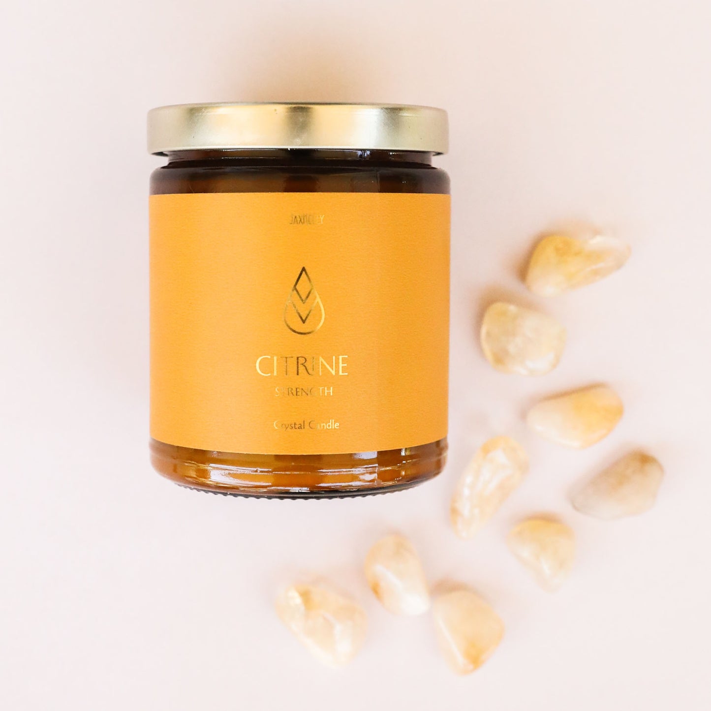 Amber Crystal Candle - Citrine