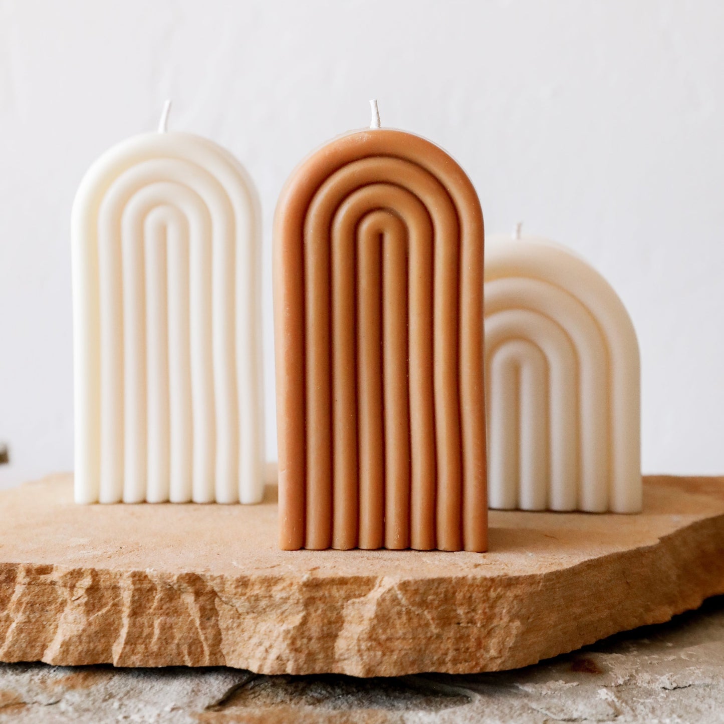 Tall Arch Cream Candle