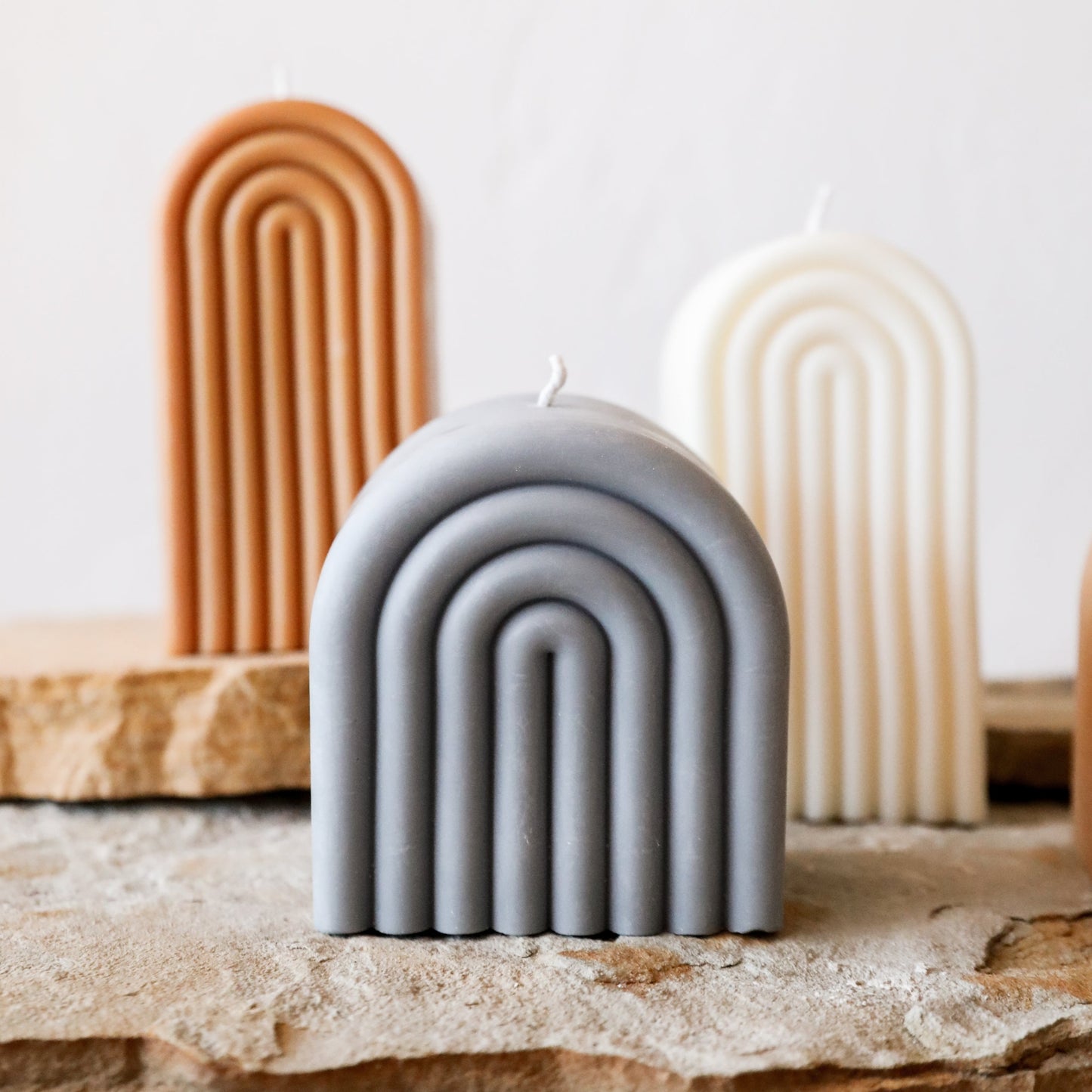 Tall Arch Cream Candle