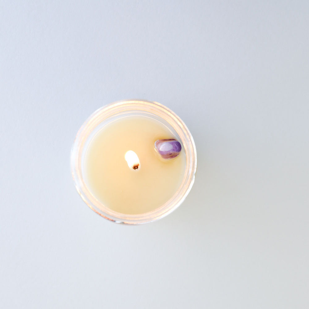 Amethyst Crystal Candle - Spiritual Growth & Healing