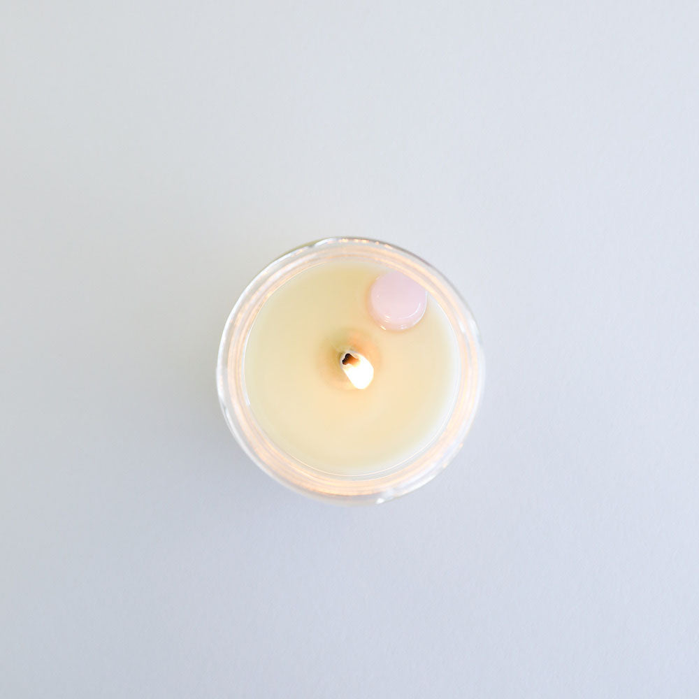 Rose Quartz Crystal Candle - Love