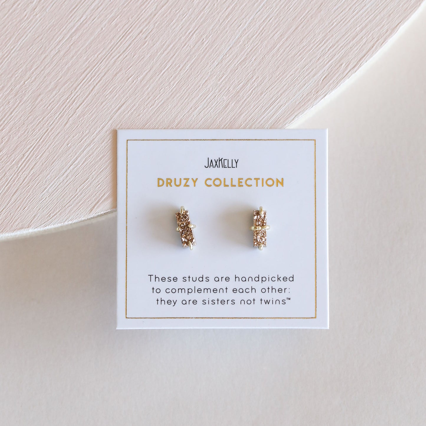 Rose Gold Bar Druzy