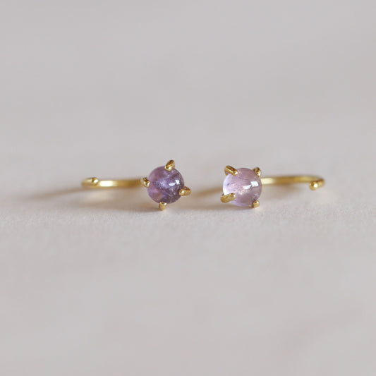 Amethyst Huggies - Healing