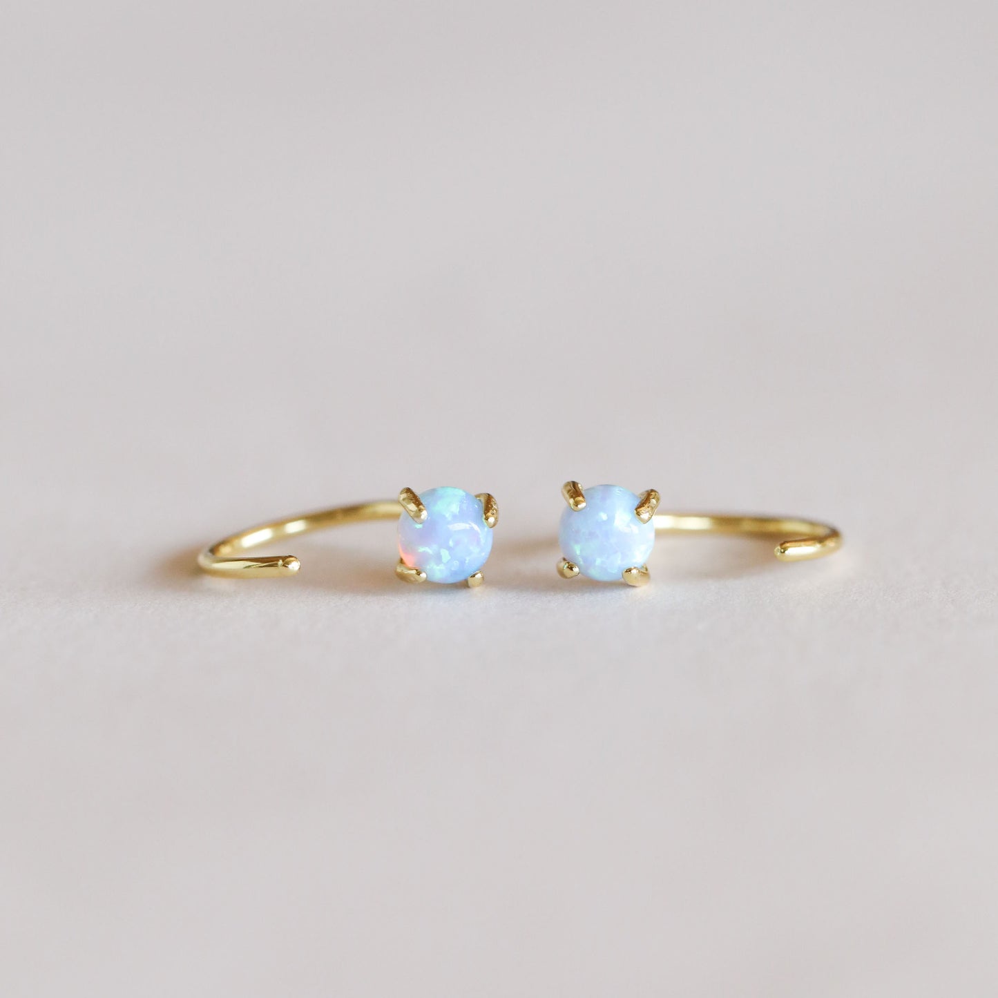 Fire Opal Huggies - Joy
