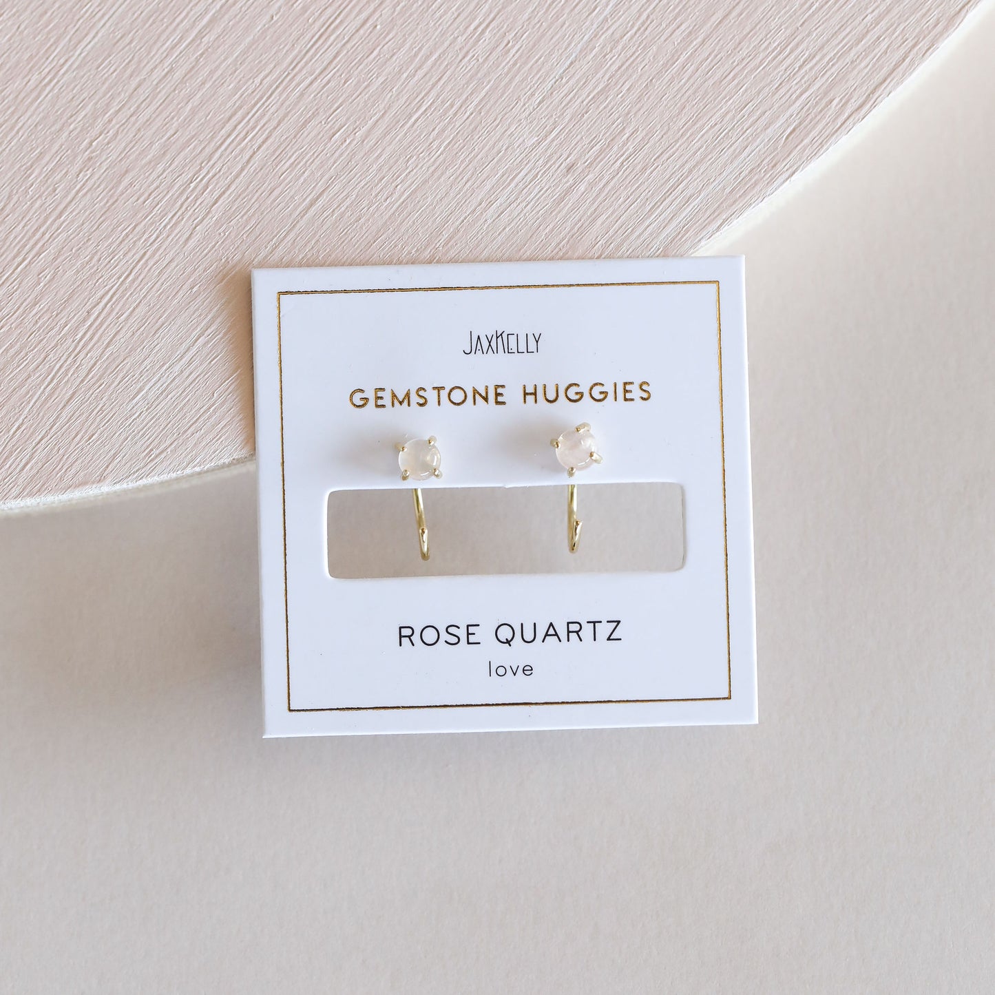 Rose Quartz Huggies - Love