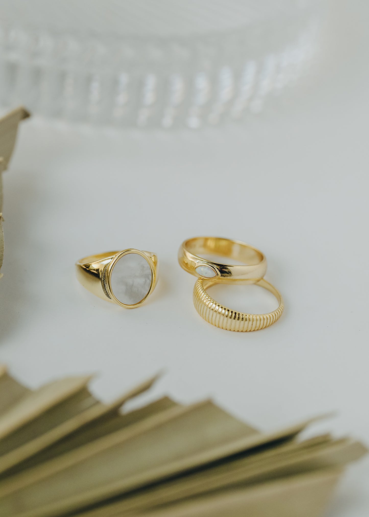Mother of Pearl Signet Ring