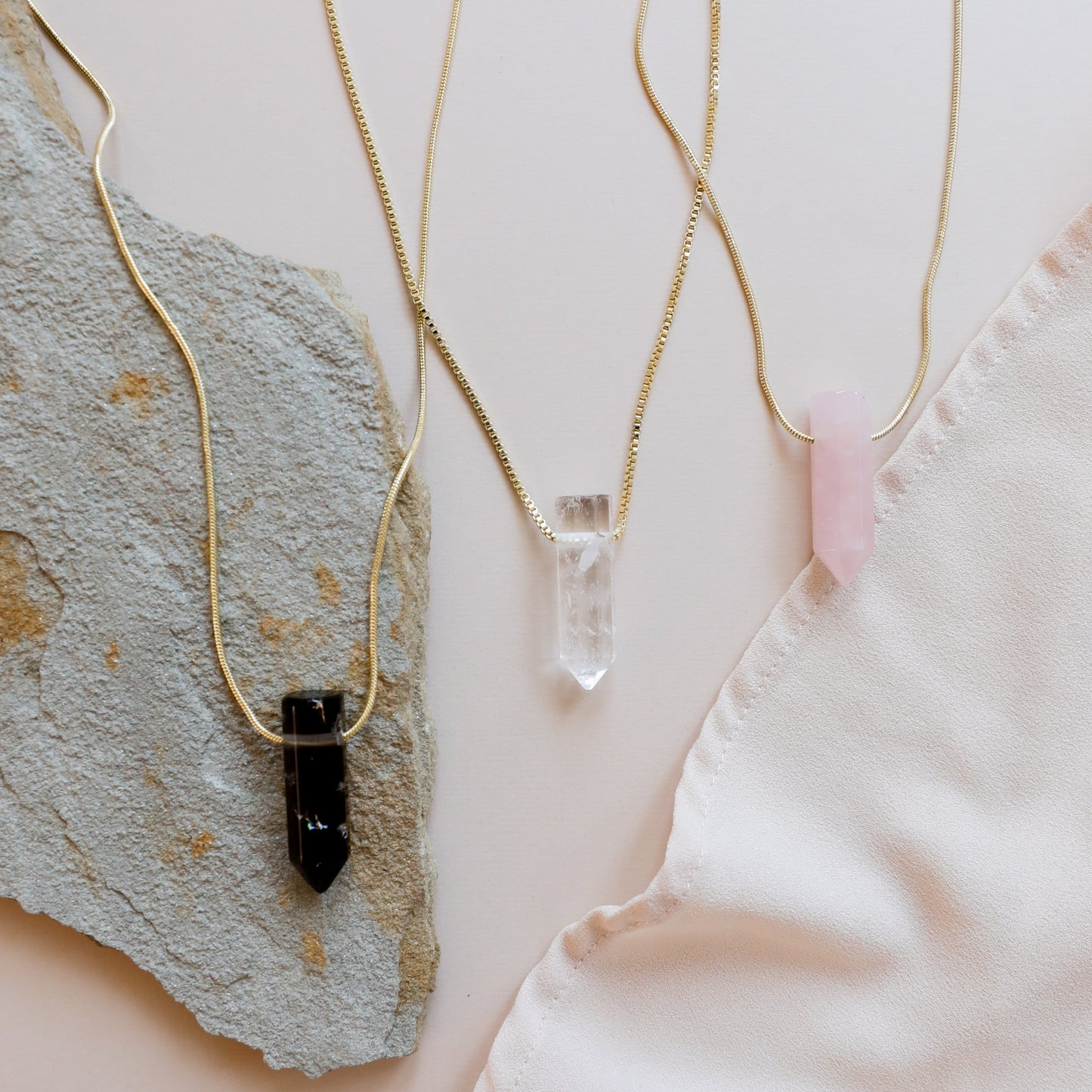 Clear Quartz Point Necklace