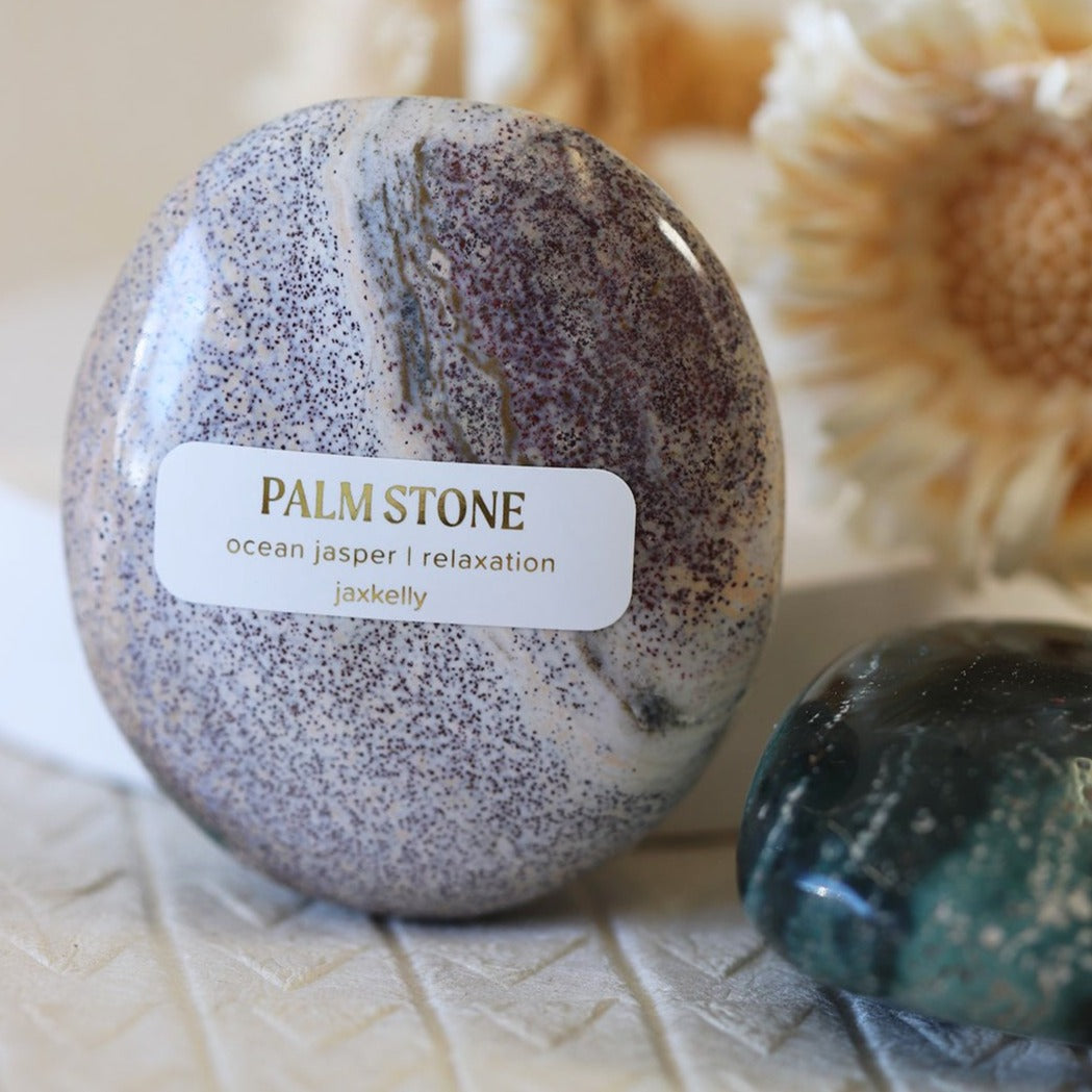 Ocean Jasper Palm Stone - Relaxation