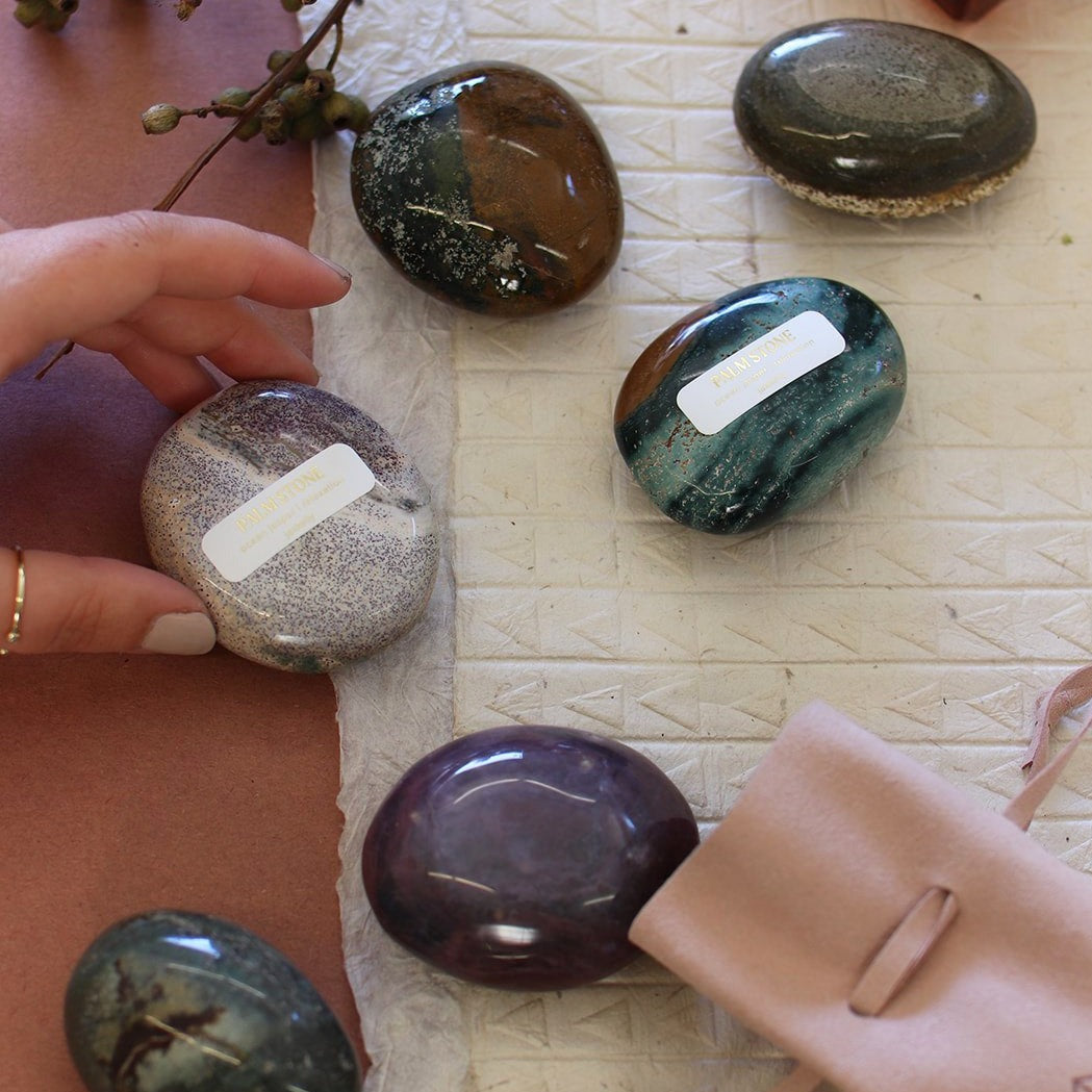 Ocean Jasper Palm Stone - Relaxation