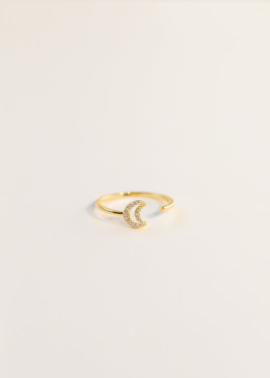 Hollow Moon Open Ring