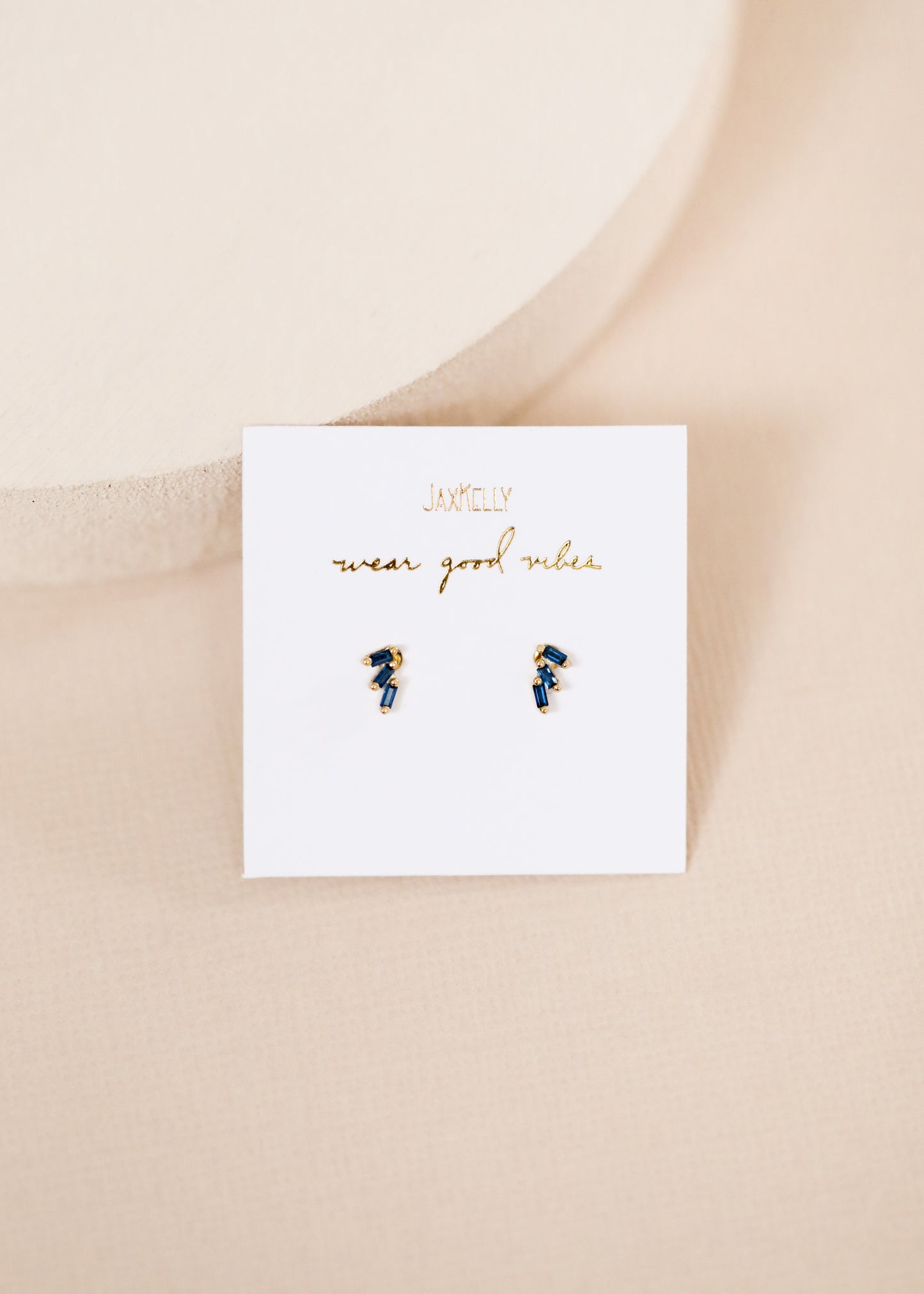 Sapphire Offset Trio Stud Stack