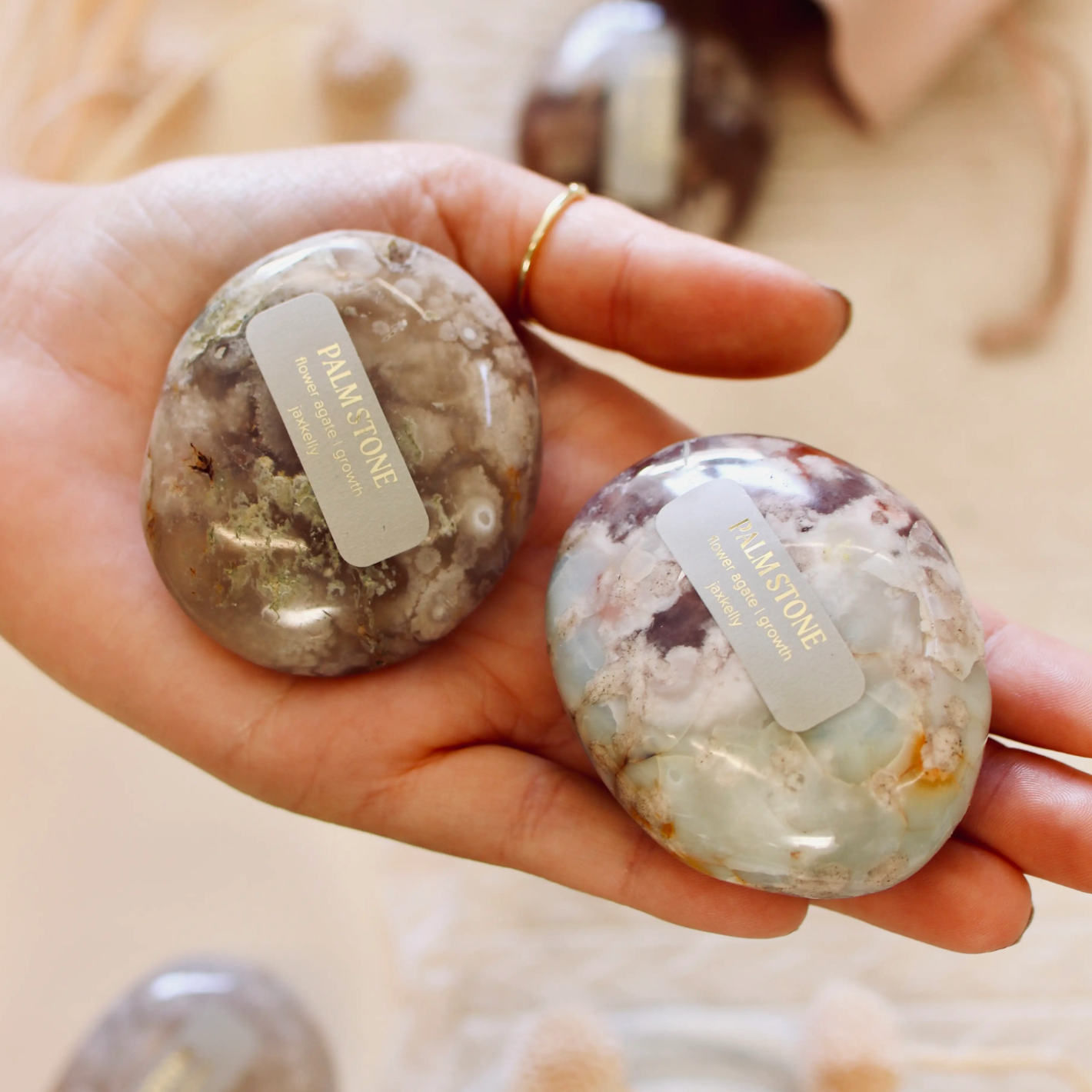 Flower Agate Palm Stone - Growth