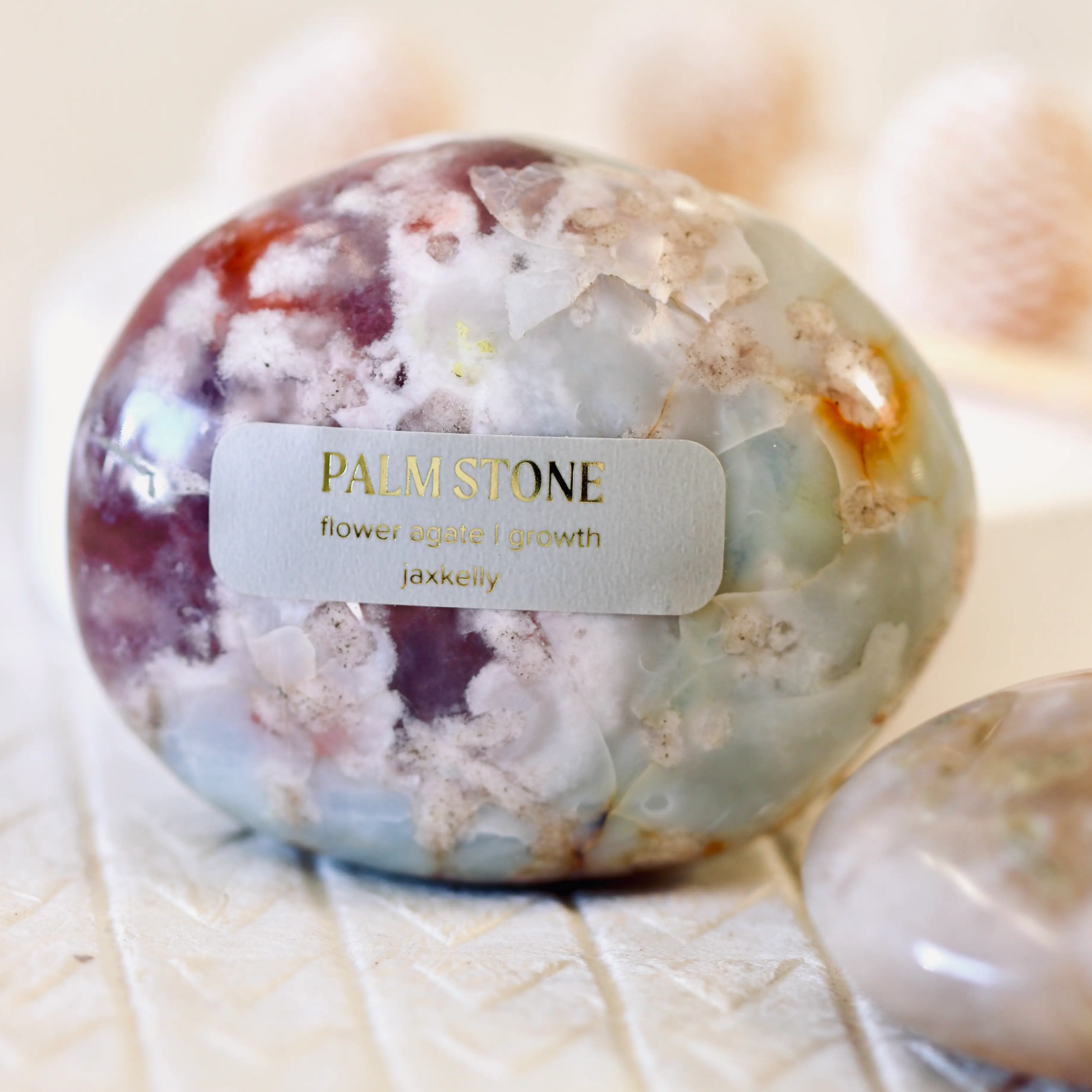 Flower Agate Palm Stone - Growth