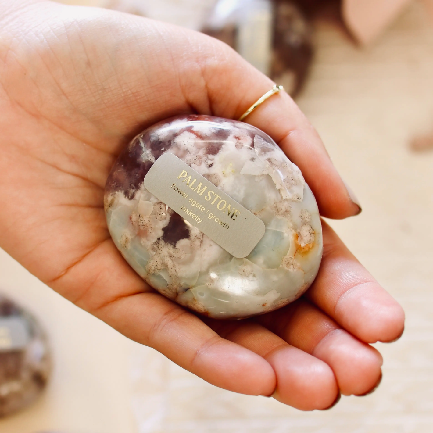 Flower Agate Palm Stone - Growth