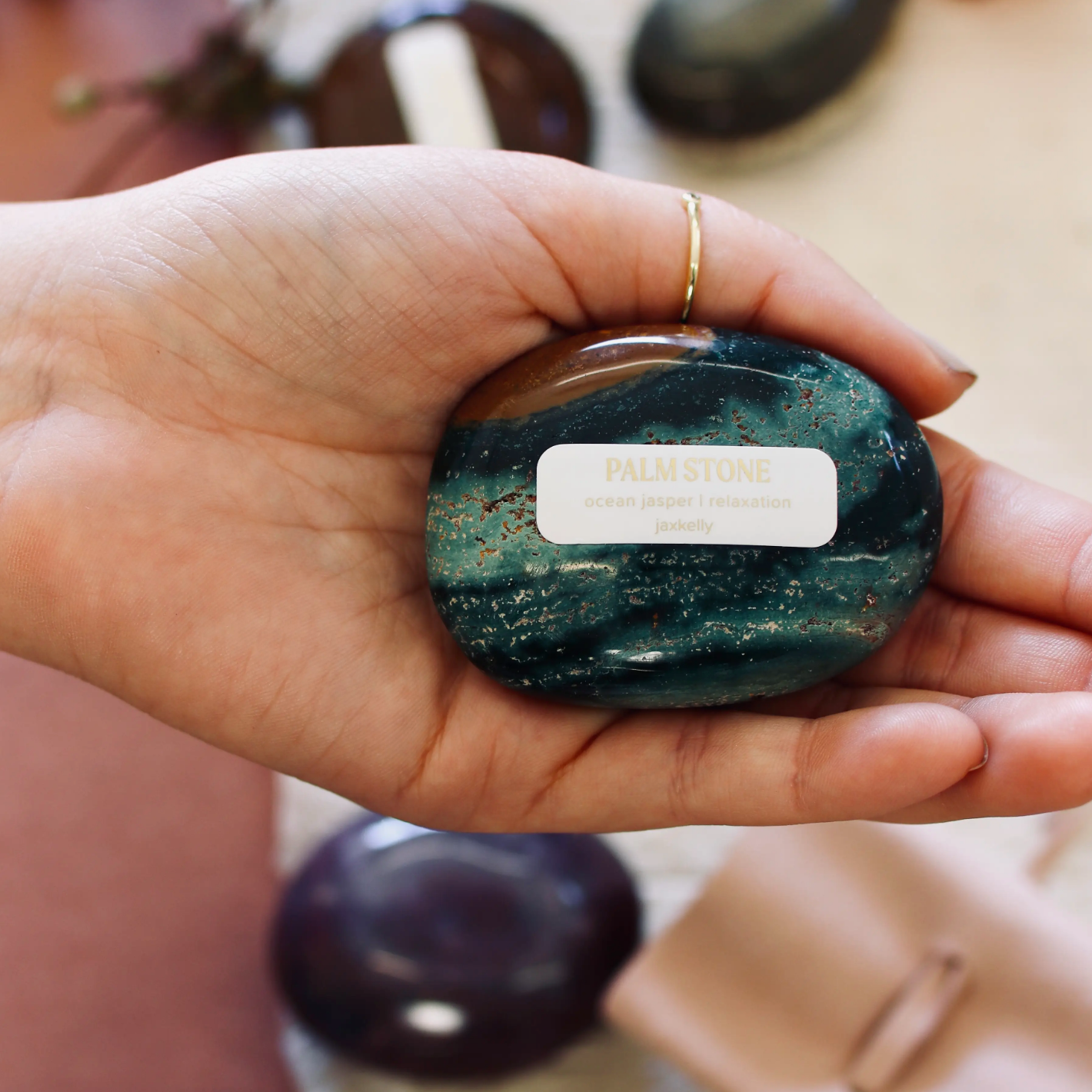 Ocean Jasper Palm Stone - Relaxation