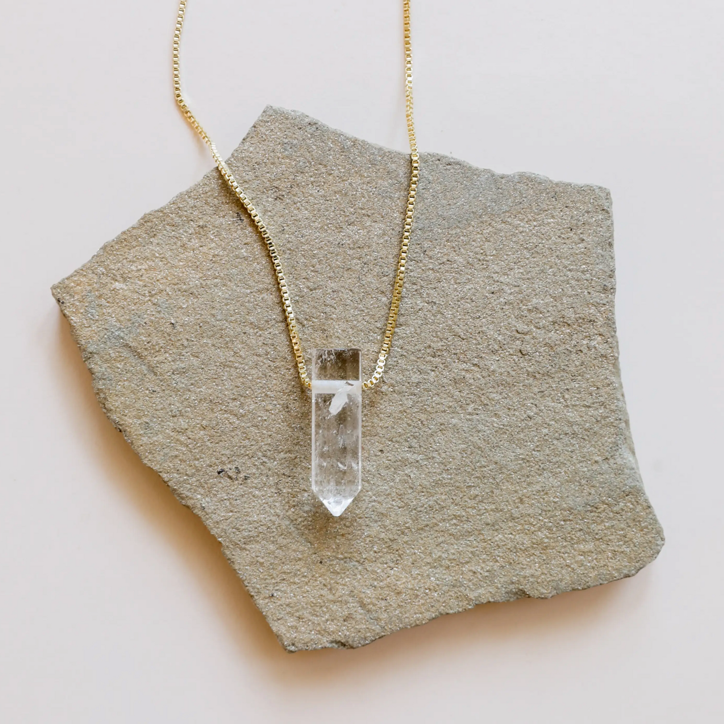 Clear Quartz Point Necklace