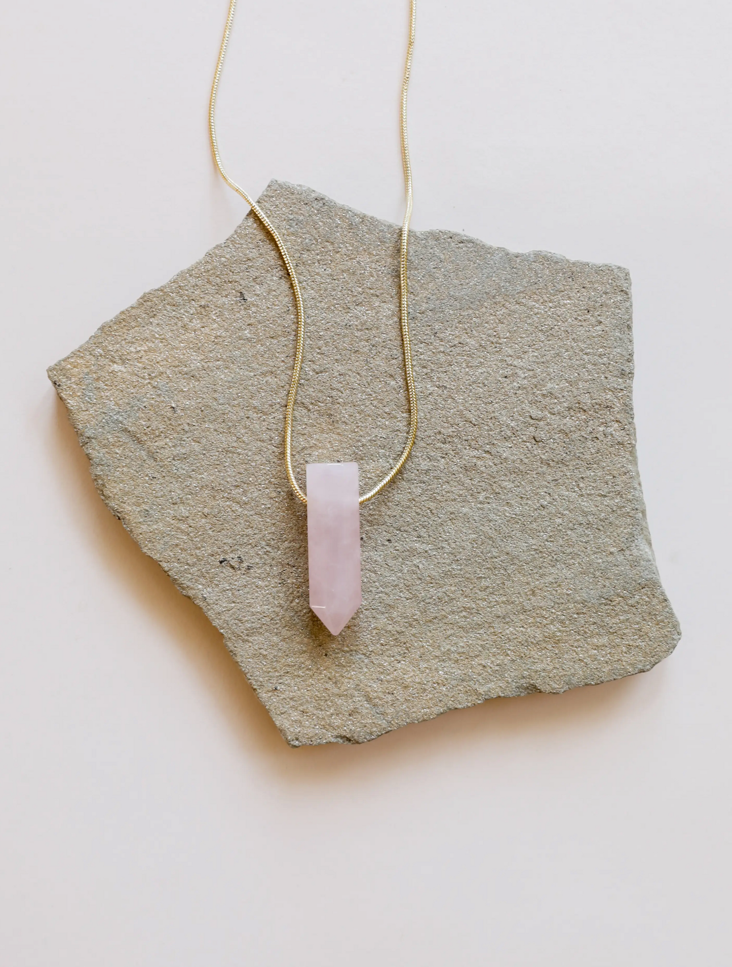 Rose Quartz Point Necklace