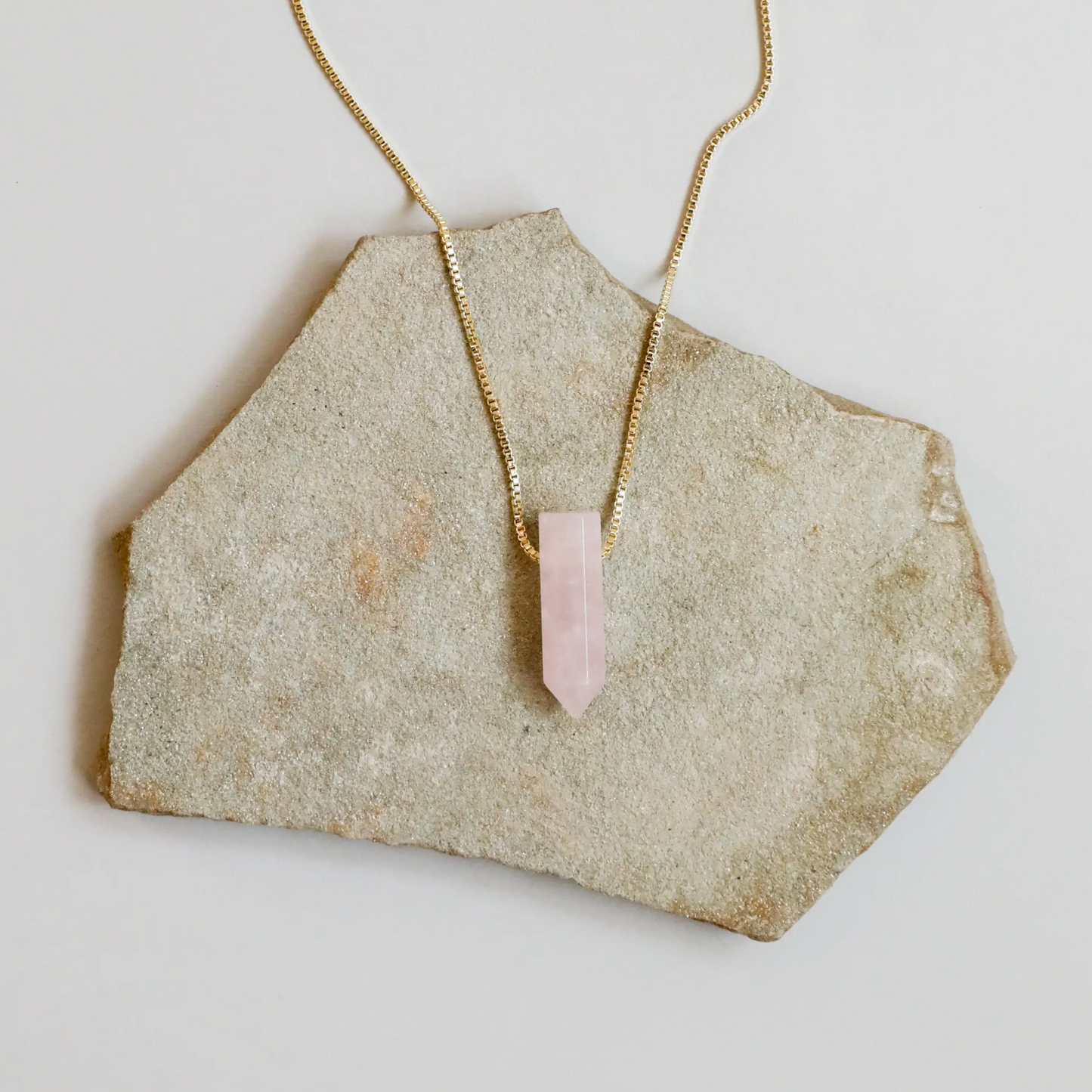 Rose Quartz Point Necklace