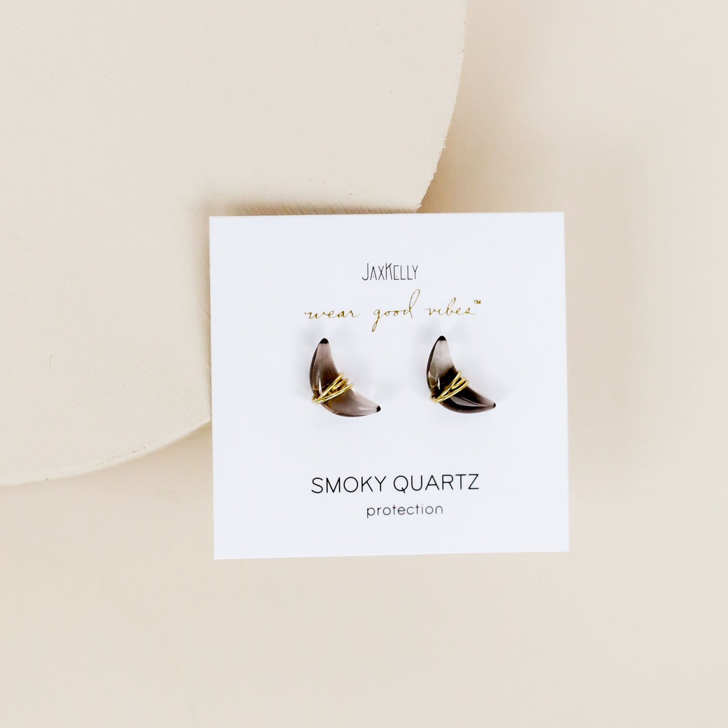 Smoky Quartz Wire-Wrapped Moon