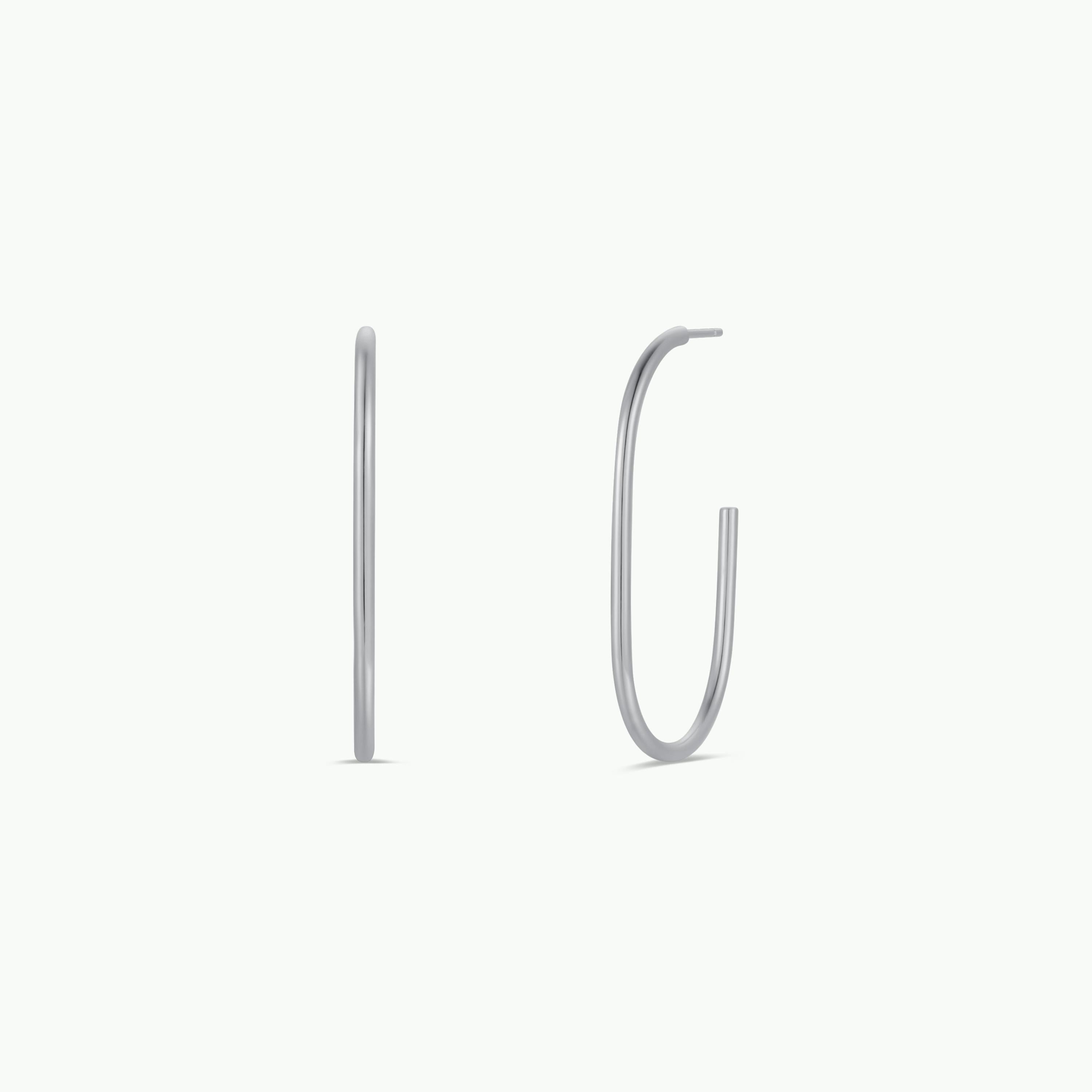 Silver Large Open Hoop