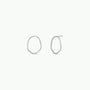 The Silver Organic Hoop is a pair of minimalist handmade sterling silver earrings featuring irregular oval shapes, shown against a plain white background.