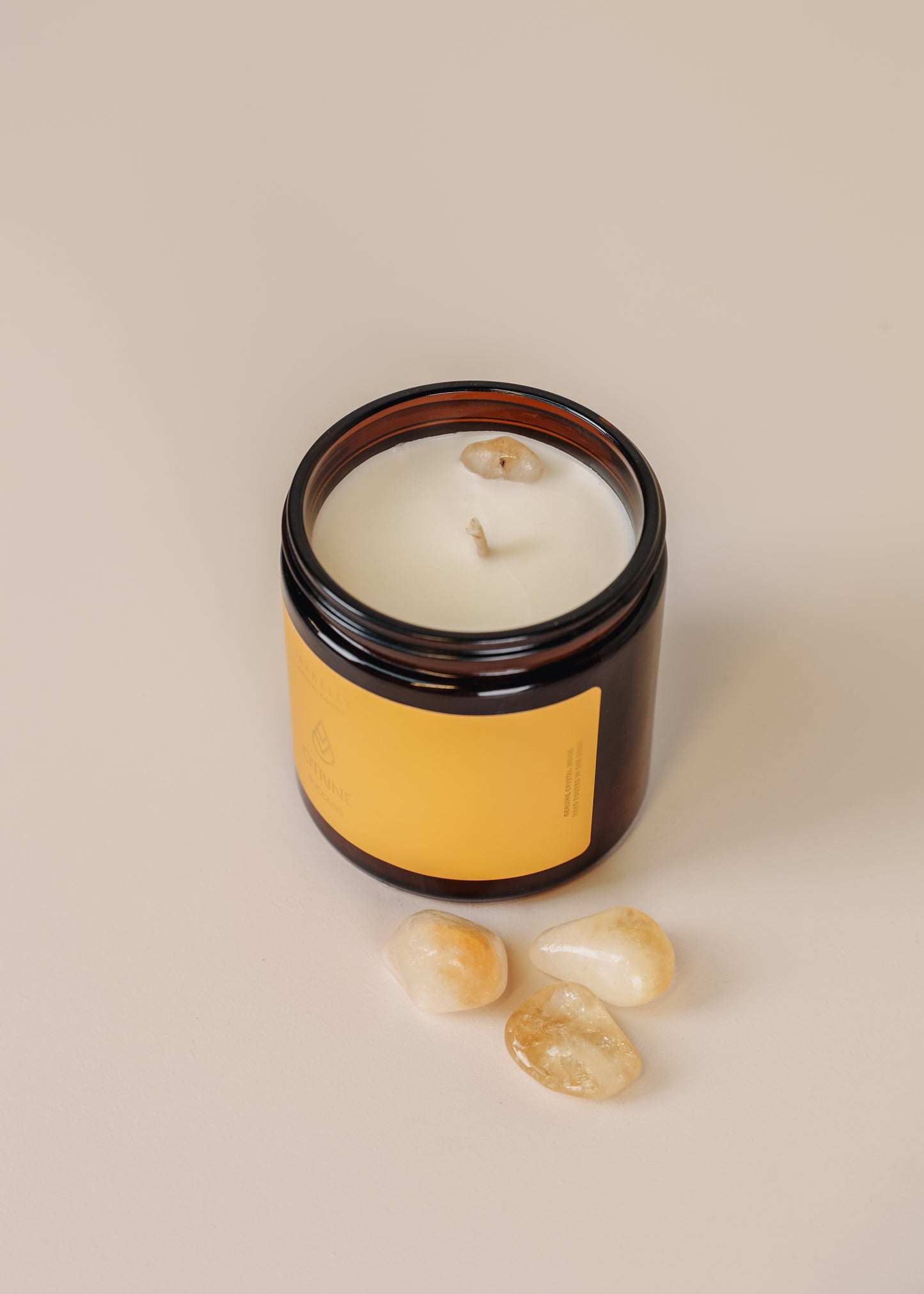 4oz Amber Crystal Candle - Citrine - Success