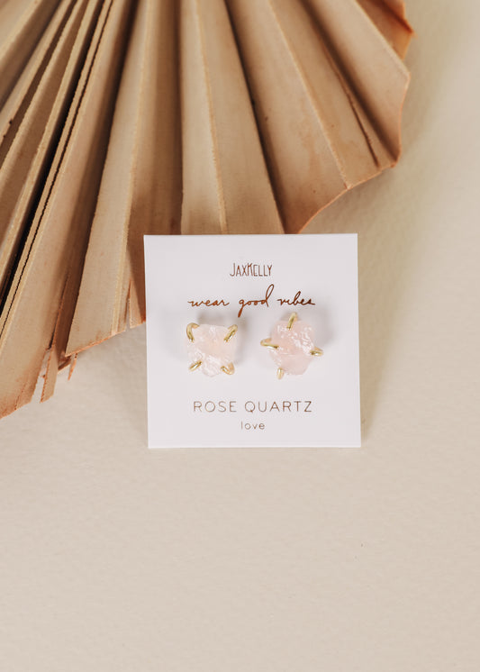 Rose Quartz Gemstone Prong - Love