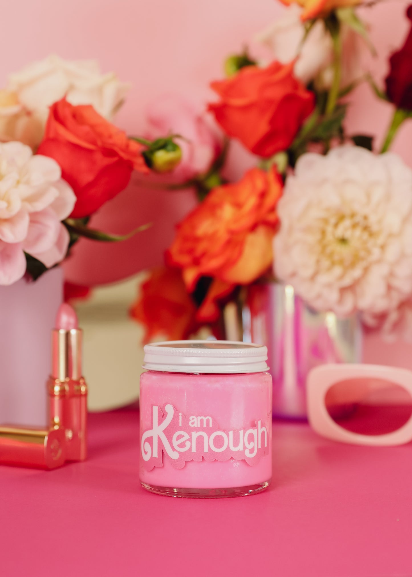 Barbie Inspired I Am Kenough - Hot Pink Candle