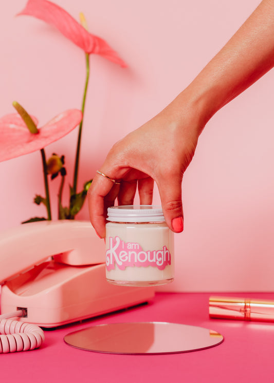 Barbie Inspired I Am Kenough - Cream Candle