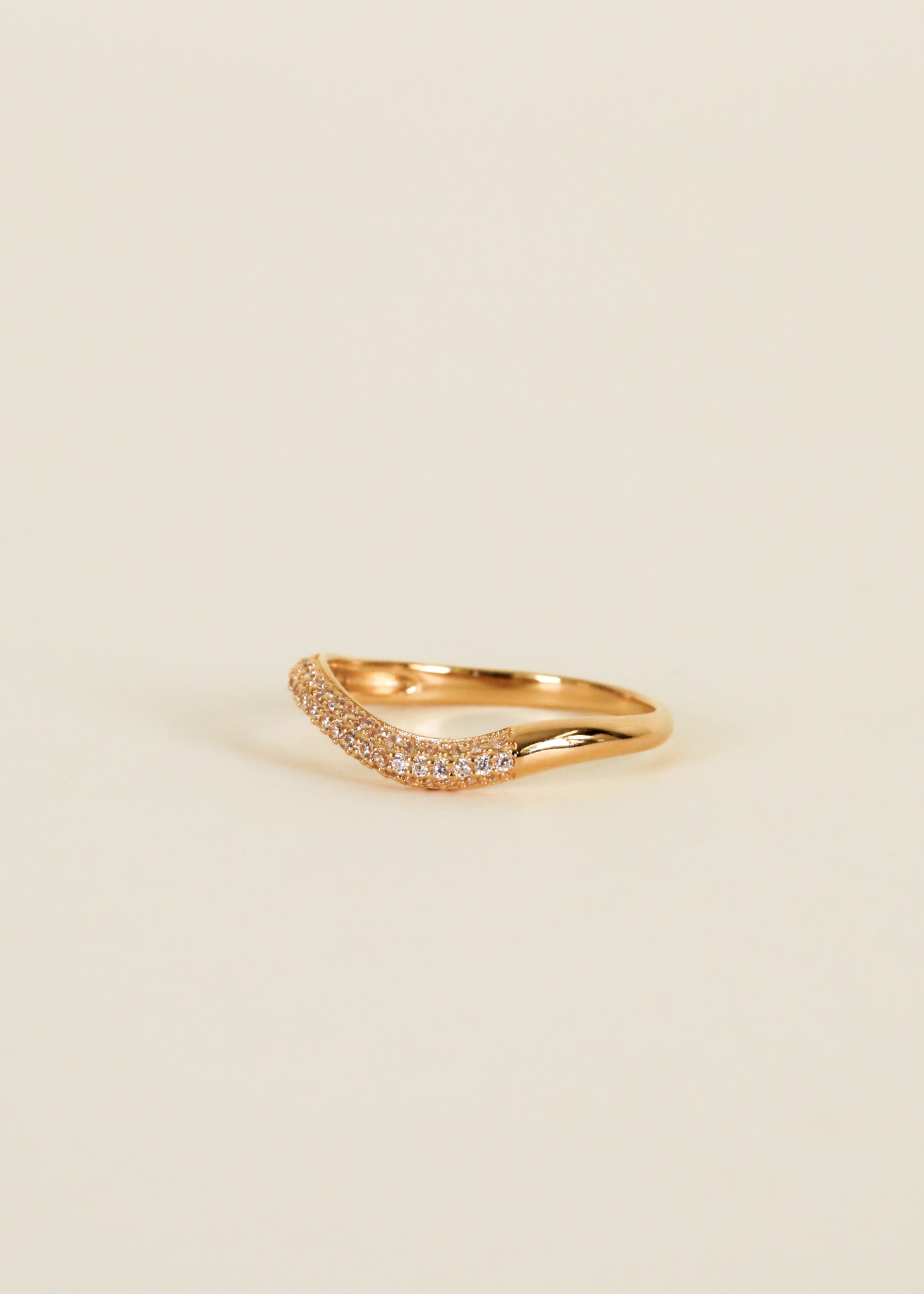 Ring - Pave Wave - Champagne CZ