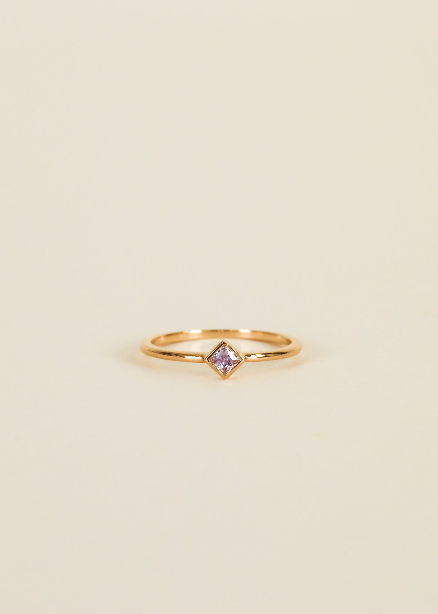 Gold Rings - Diamond Stud Lavender