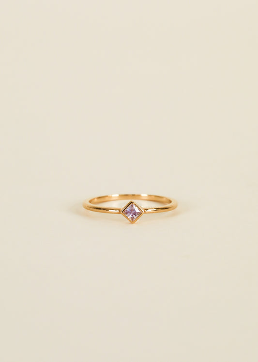 Gold Rings - Diamond Stud Lavender