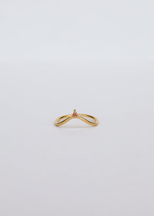 Arched Triangle Ring - Champagne