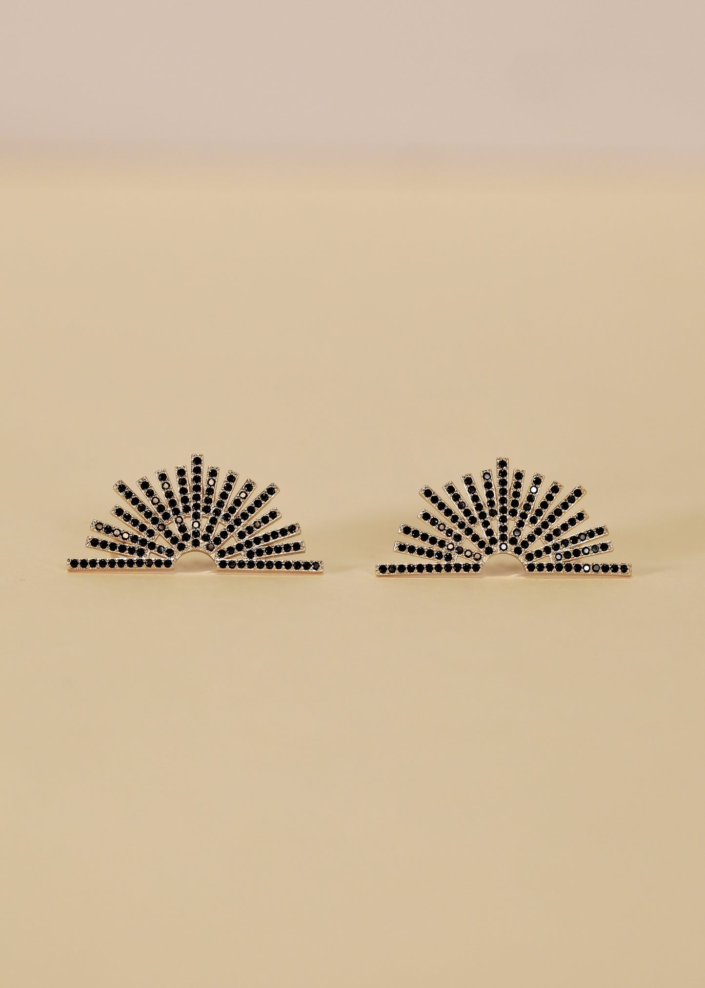 Celestial - Black Sunburst - Gold Earrings