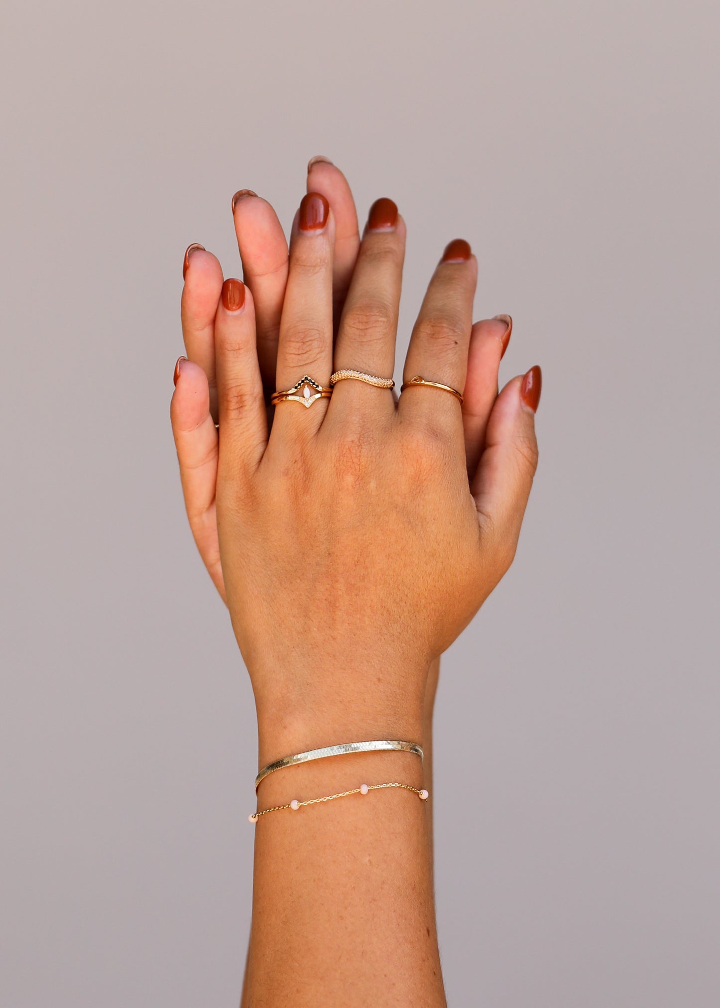 Petal Pink Enamel and Gold Bracelet