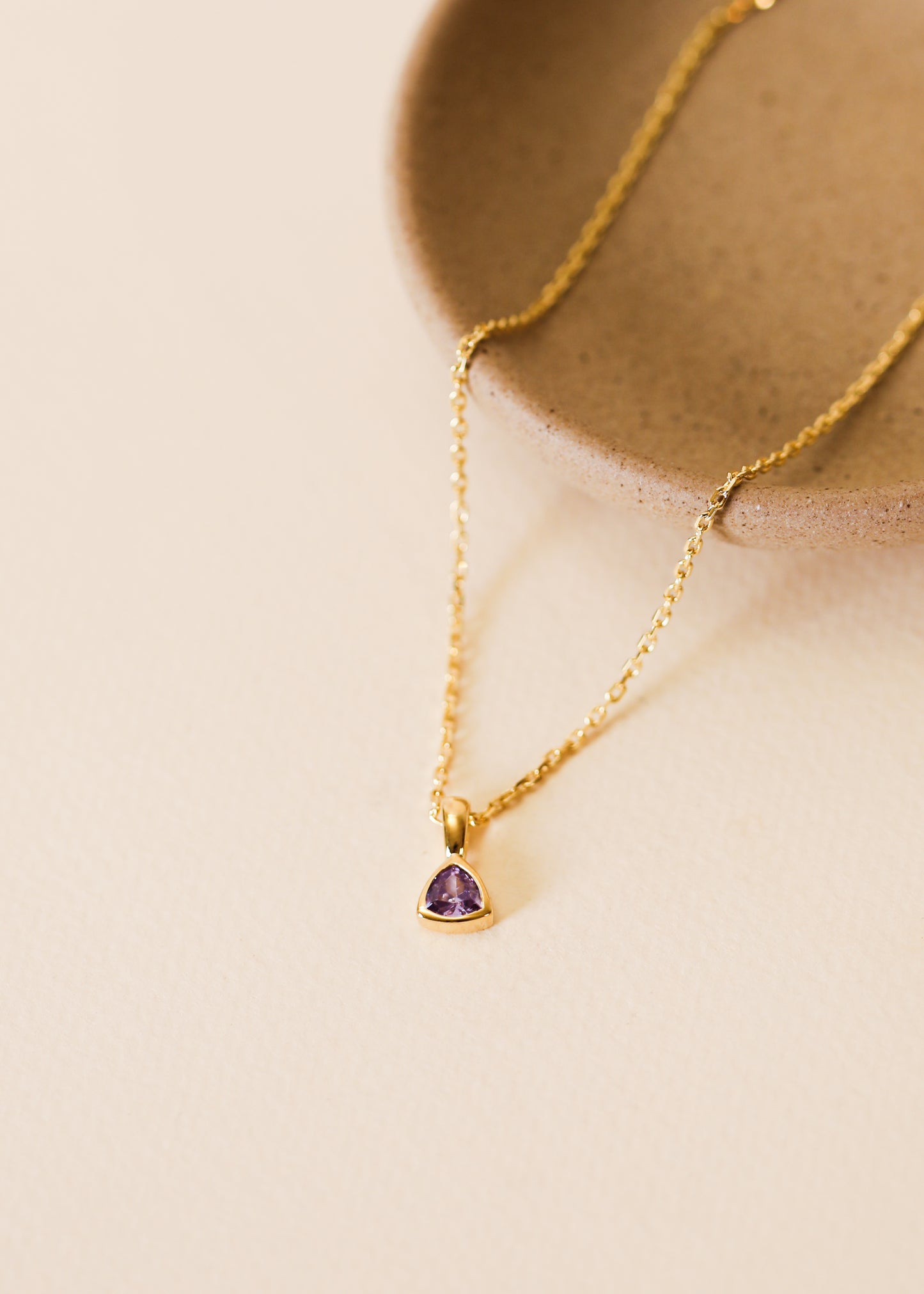 Triangle Pendant Necklace - Lavender