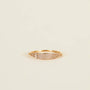 The Gold Ring - Tapered Pave - Champagne CZ features a slim 18k gold-plated band and a tapered section set with sparkling champagne cubic zirconia, shown on a simple light beige background.