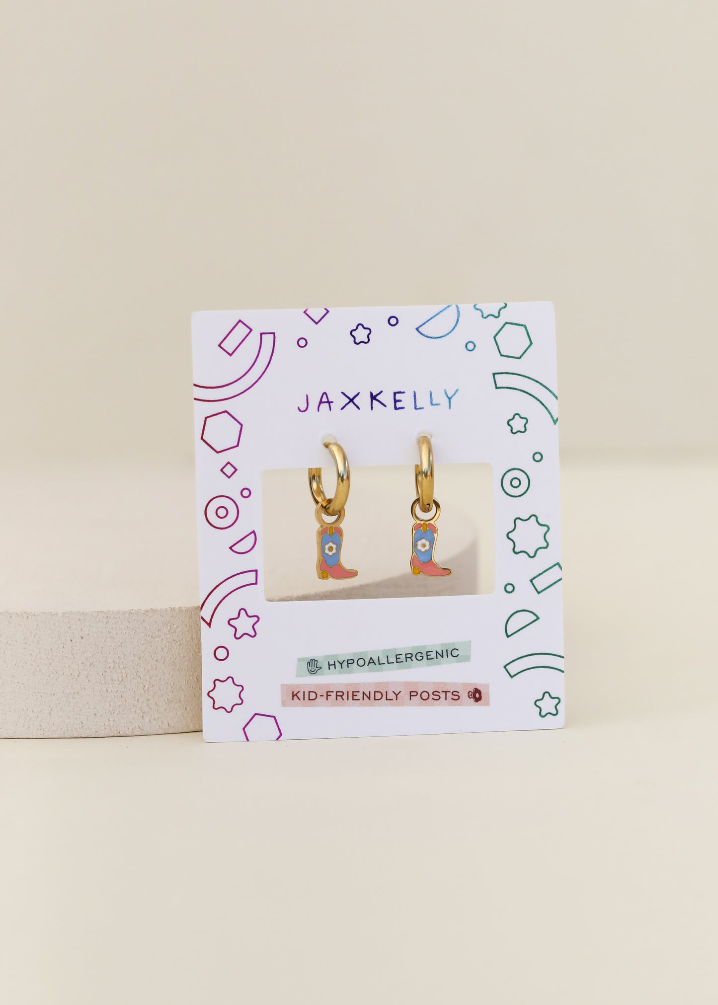 Boot Enamel Charm Hoop