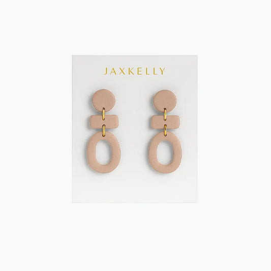 Organic Three Tier Clay Earring - Almond Rose