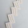 Five pairs of JaxKelly Gemstone Chain Drop - Amazonite earrings with 18k gold plating are displayed vertically on white cards, each labeled with a gemstone name, on a light gray background.