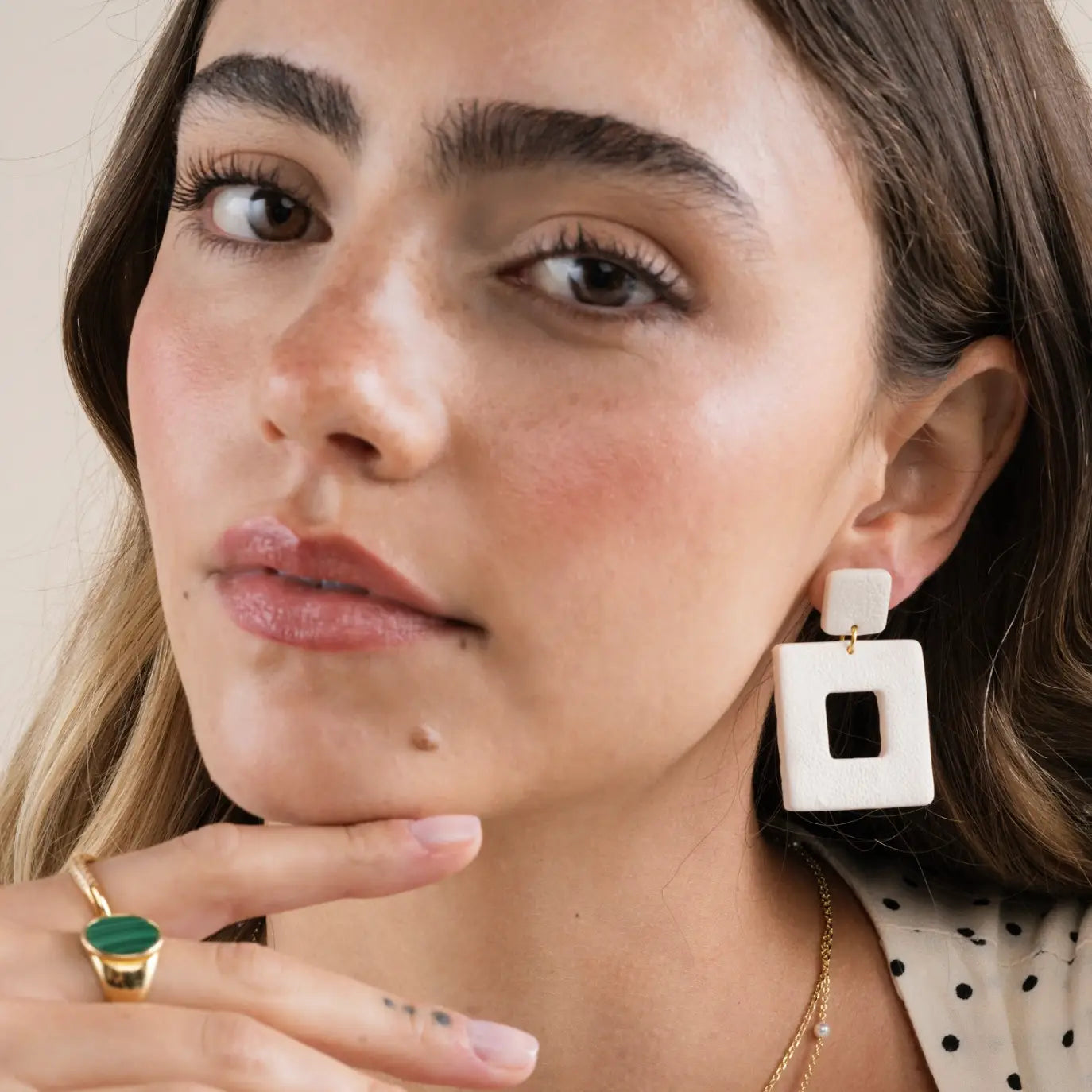 Square Clay Earrings
