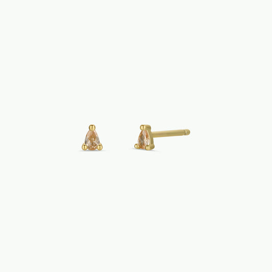 Champagne Teardrop Studs