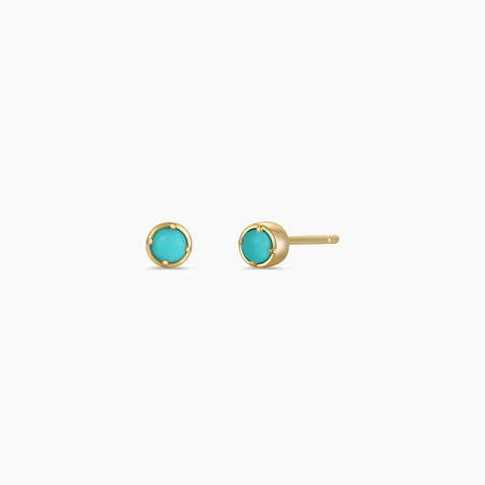 Simple Stud Turquoise Gemstone Earring