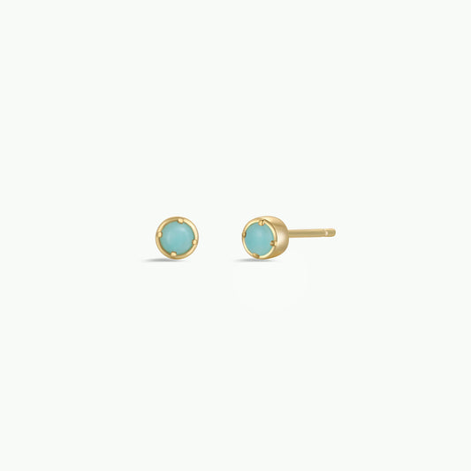 Simple Stud Earring - Amazonite Gemstone