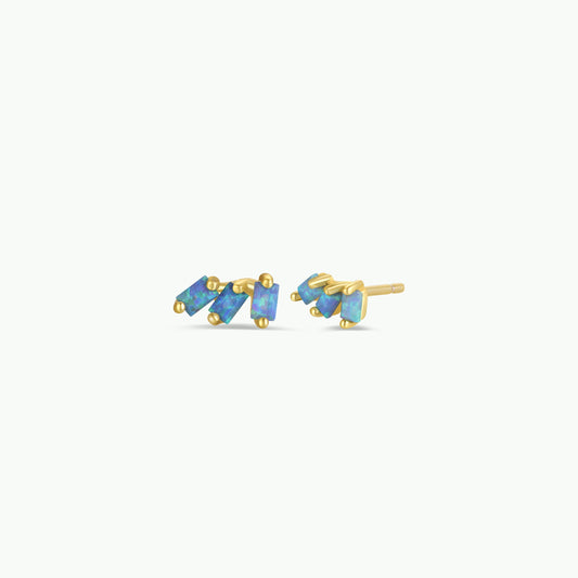 Offset Trio - Fire Opal - Earrings