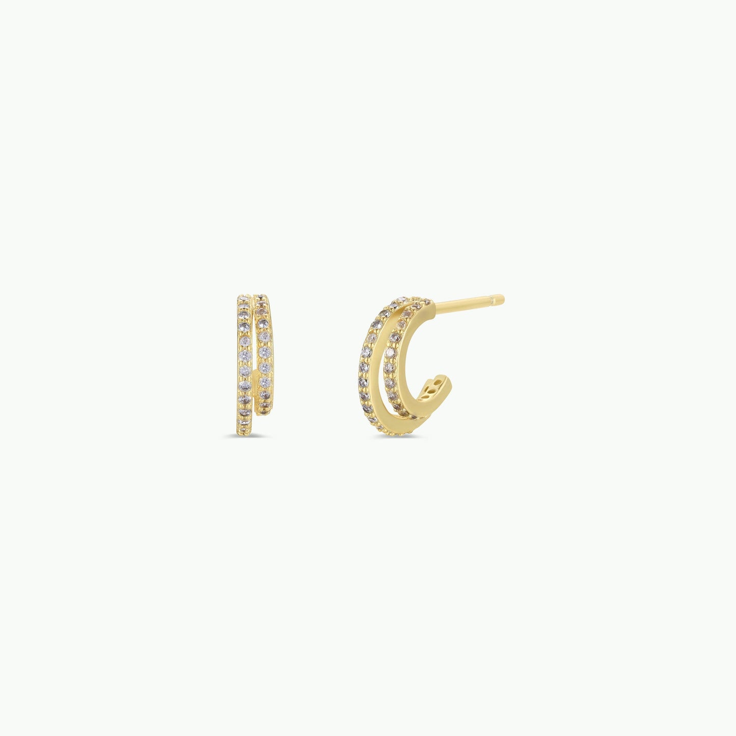 Double Champagne Hoop - Earrings
