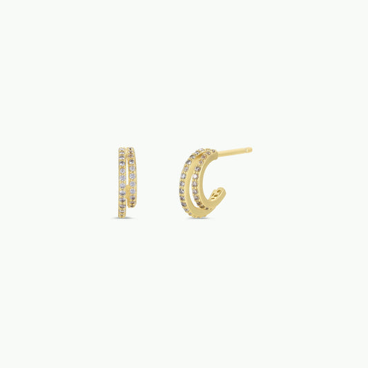 Double Champagne Hoop - Earrings