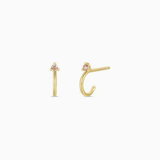 Open Mini Hoop Earring - Pink