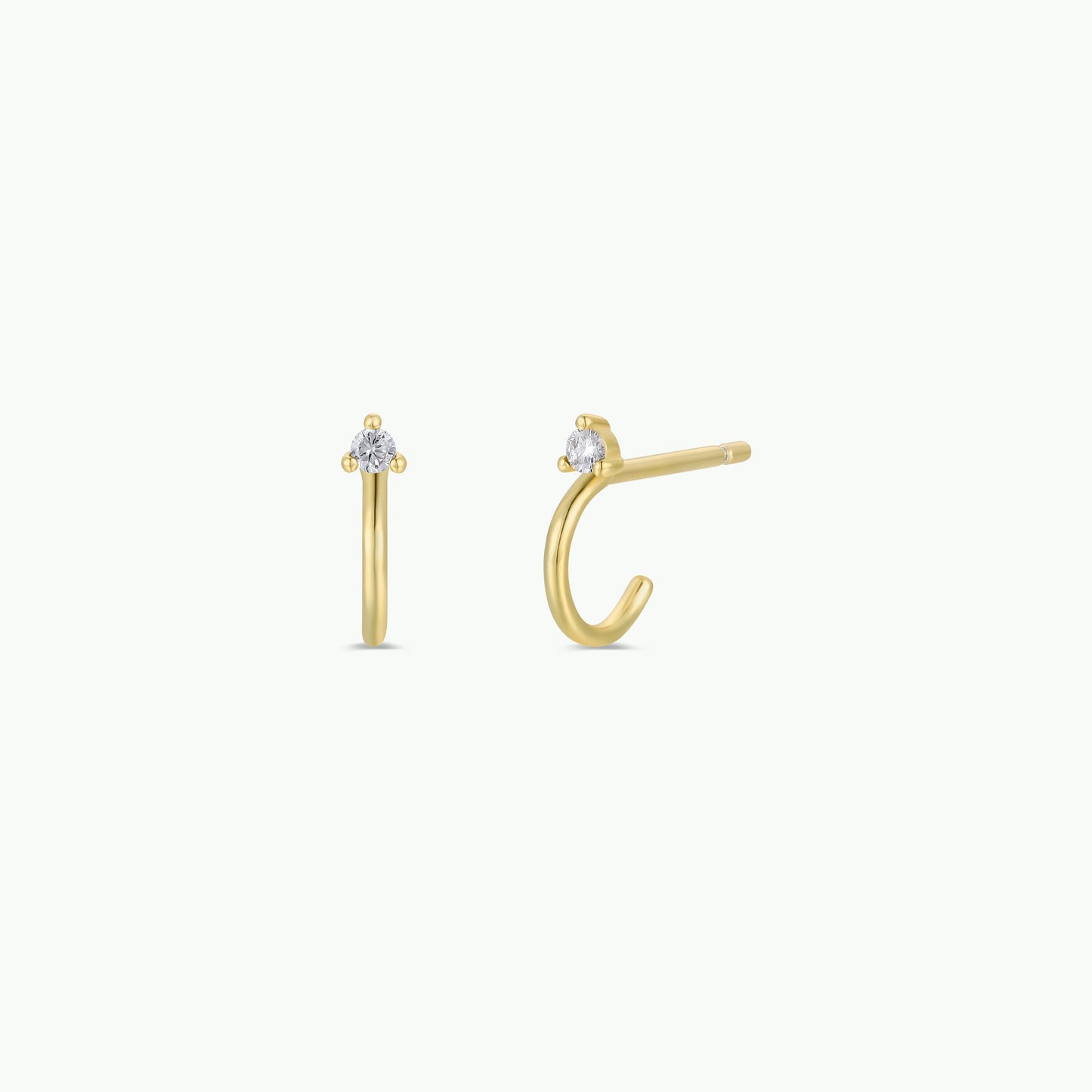 Open Mini Hoop Earring - White